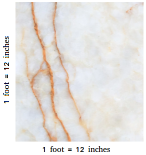 Tile with an area of 1 square foot