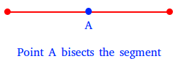 Point A bisects segment